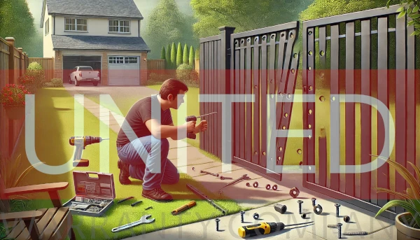 Here’s an illustration for the Good Intentions, Big Mistakes story, showcasing a family member unintentionally causing damage to a black aluminum fence while trying to fix it.